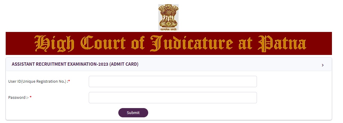 Patna High Court Assistant Admit Card 2023